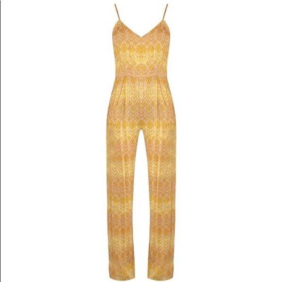 Sam & Lavi Pants - Sam & Lavi Bianca boho gold V-neck jumpsuit